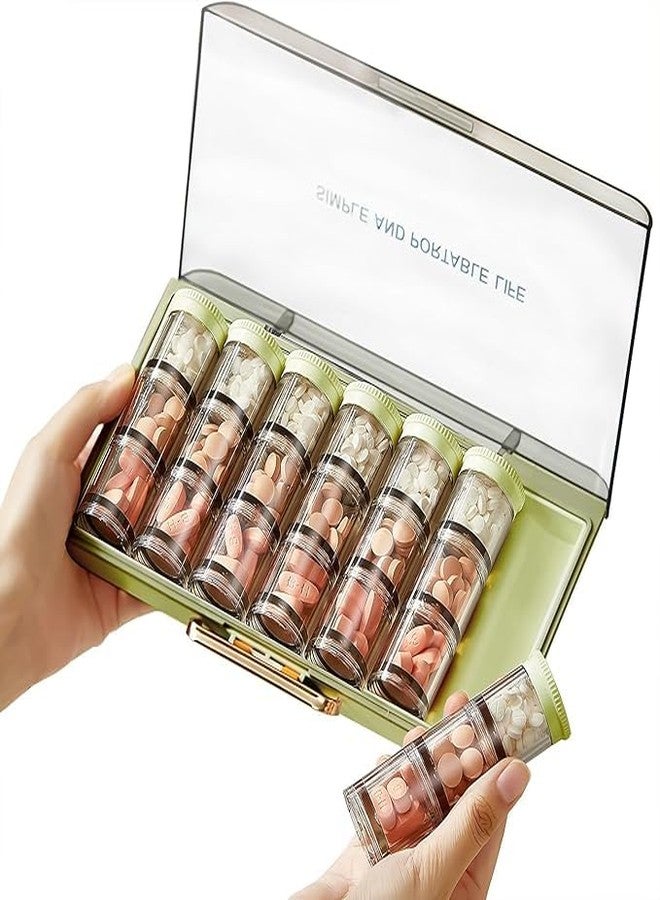Chavda Weekly Pill Organizer Vitamin Container | Stackable 3 Times a Day Pill Box with 21-Compartments | 7-Day Vitamin, Medicine & Supplement Dispenser with Triple-Layer Seal | Pill Container Travel-Friendly Pill Case - Image 1